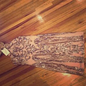 Golden dress never worn size 2